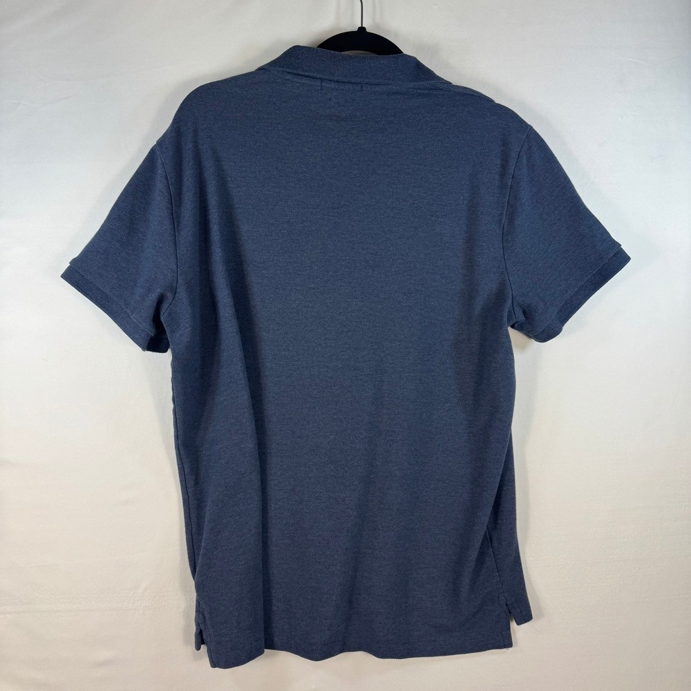 Polo Ralph Lauren Mens XL Custom Slim Fit Mesh Polo Shirt Heather Navy Blue - Picture 2 of 7